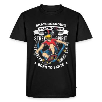 Skate skate skate - T-shirt Premium bio Homme - noir - Devant - Nico (187cm)