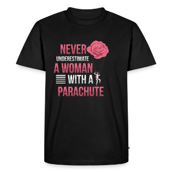Skydiving design for a skydiver woman - Men's Premium Organic T-Shirt - black - Front - Nico (187cm)