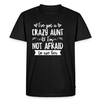 First time aunt design for your nephew - Men's Premium Organic T-Shirt - black - Front - Nico (187cm)