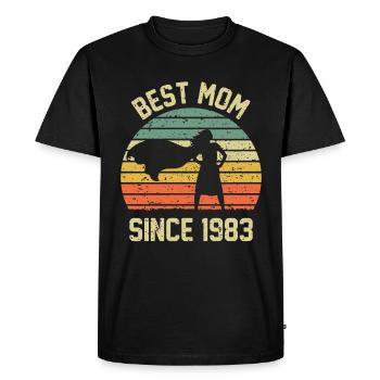 Best mom since 1983 - Men's Premium Organic T-Shirt - black - Front - Nico (187cm)