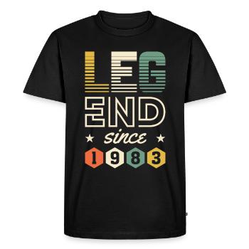 Legend since 1983 - Men's Premium Organic T-Shirt - black - Front - Nico (187cm)
