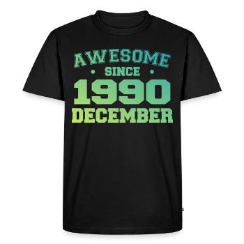 Anniversaire Décembre 1990 - Cadeau Decembre 1990 - T-shirt Premium bio Homme - noir - Devant - Nico (187cm)