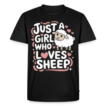 Moutons Éleveur d’ovins Éleveur d’agneaux - T-shirt Premium bio Homme - noir - Devant - Nico (187cm)