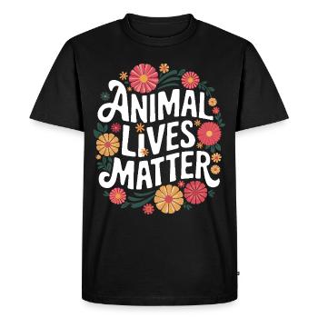 Végétarien Végétalien Végétarien Végétarien - T-shirt Premium bio Homme - noir - Devant - Nico (187cm)