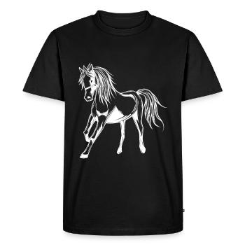 Cadeau d'équitation d'amant de cheval de silhouette de cheval - T-shirt Premium bio Homme - noir - Devant - Nico (187cm)