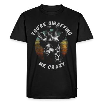 Girafe folle, tu me girafes folles - T-shirt Premium bio Homme - noir - Devant - Nico (187cm)