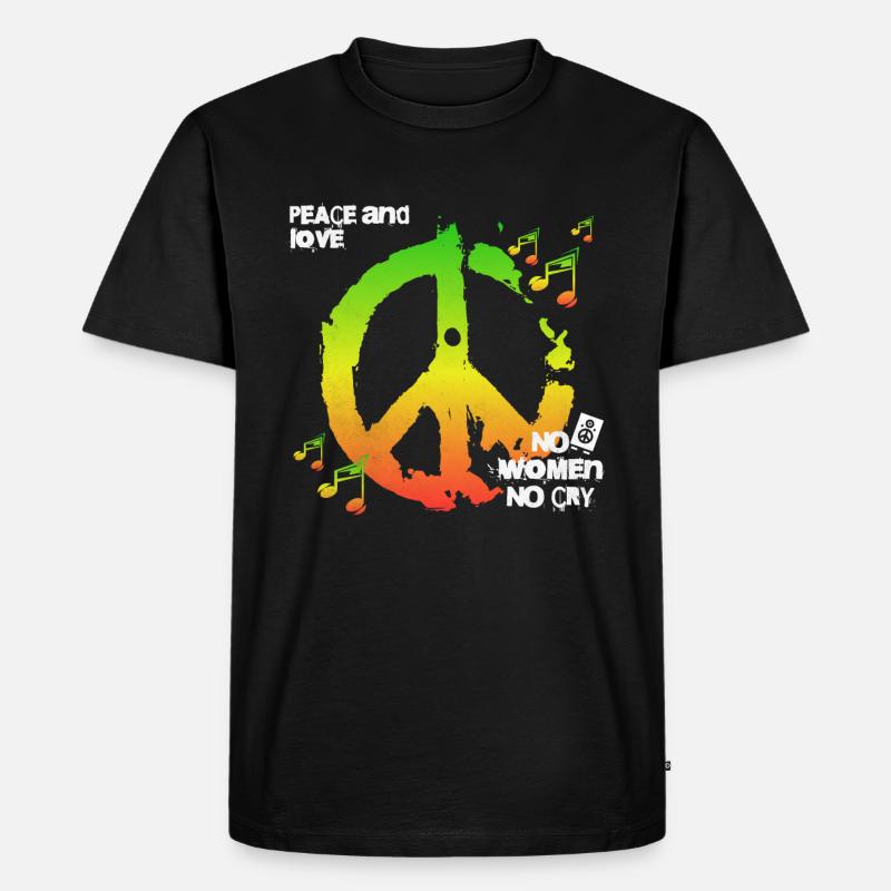 Peace - Männer Premium Bio T-Shirt - Schwarz