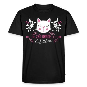 2nd grade | Grade Vibes Back to School Cute Cat - T-shirt Premium bio Homme - noir - Devant - Nico (187cm)