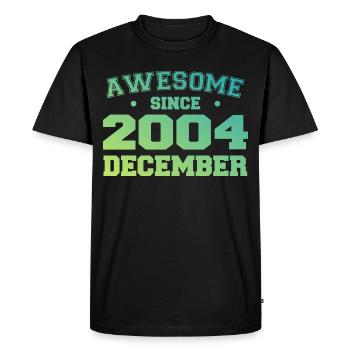 Anniversaire Décembre 2004 - Cadeau Decembre 2004 - T-shirt Premium bio Homme - noir - Devant - Nico (187cm)