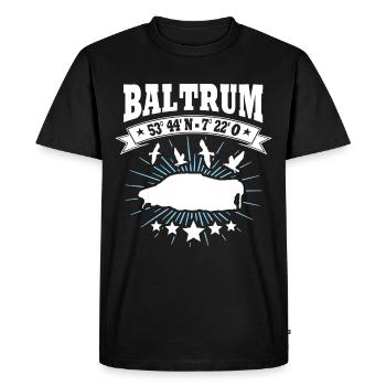 L'île de Baltrum coordonne la mer du Nord - T-shirt Premium bio Homme - noir - Devant - Nico (187cm)