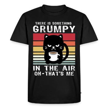 Chats Morning People chat café - T-shirt Premium bio Homme - noir - Devant - Nico (187cm)