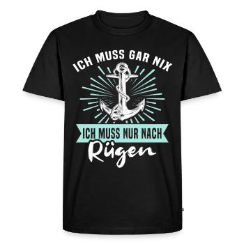 Rügen Urlaub Ostsee Insel - Männer Premium Bio T-Shirt - Schwarz - Vorne - Nico (187cm)