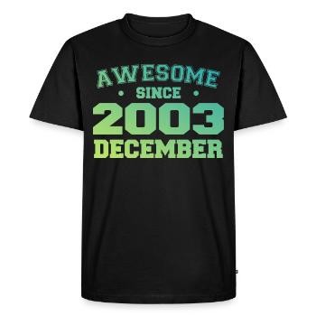 Anniversaire Décembre 2003 - Cadeau Decembre 2003 - T-shirt Premium bio Homme - noir - Devant - Nico (187cm)