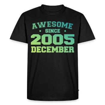 Anniversaire Décembre 2005 - Cadeau Decembre 2005 - T-shirt Premium bio Homme - noir - Devant - Nico (187cm)