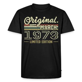 Né en Mars 1978 Cadeau Anniversaire Mars 1978 - T-shirt Premium bio Homme - noir - Devant - Nico (187cm)