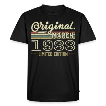Né en Mars 1988 Cadeau Anniversaire Mars 1988 - T-shirt Premium bio Homme - noir - Devant - Nico (187cm)