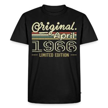 Avril 1966 Cadeau 59e Anniversaire Avril 1966 - T-shirt Premium bio Homme - noir - Devant - Nico (187cm)