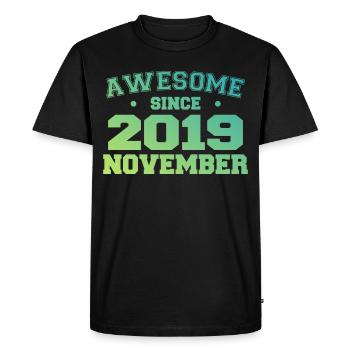 Né Novembre 2019 Cadeau Anniversaire Novembre 2019 - T-shirt Premium bio Homme - noir - Devant - Nico (187cm)