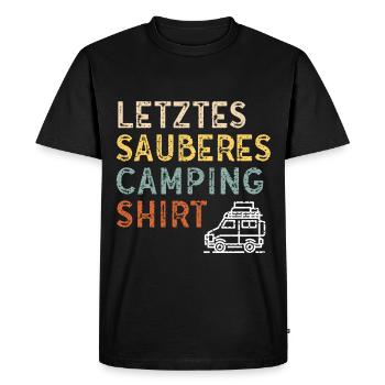 Letztes sauberes Camping Shirt für Camper - Männer Premium Bio T-Shirt - Schwarz - Vorne - Nico (187cm)