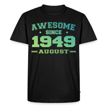 1949 Août Année Naissance Anniversaire Août 1949 - T-shirt Premium bio Homme - noir - Devant - Nico (187cm)