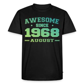 1968 August Year Birth Birthday August 1968 - Men's Premium Organic T-Shirt - black - Front - Nico (187cm)