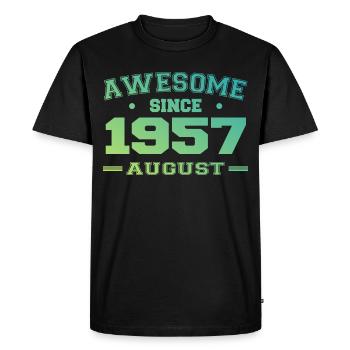 1957 August Year Birth Birthday August 1957 - Men's Premium Organic T-Shirt - black - Front - Nico (187cm)