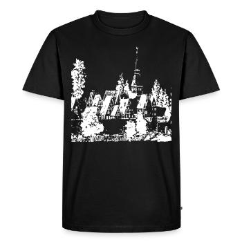 Mon vieux village - village historique à la maison - T-shirt Premium bio Homme - noir - Devant - Nico (187cm)