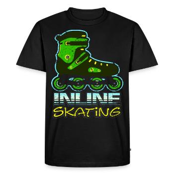 Patins à roues alignées - T-shirt Premium bio Homme - noir - Devant - Nico (187cm)
