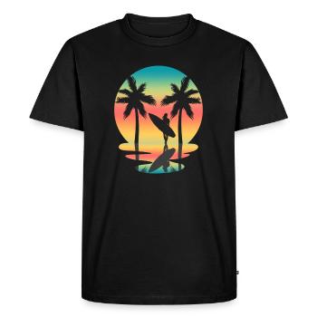 Surf surfeur surf sports nautiques plage été - T-shirt Premium bio Homme - noir - Devant - Nico (187cm)