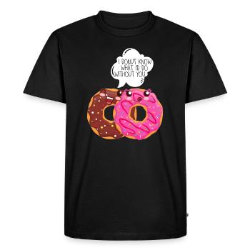 Donut amour partenaire relation copain blague drôle - T-shirt Premium bio Homme - noir - Devant - Nico (187cm)