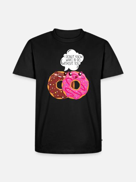 Donut love partner relationship boyfriend joke funny - Men's Premium Organic T-Shirt - black