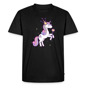 Unicorn Princess Crown Star Staff chaussures rose - T-shirt Premium bio Homme - noir - Devant - Nico (187cm)