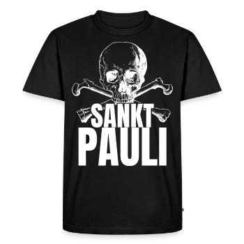 St Pauli. Éventail St pauli Éventail Paulianer Hamburger - T-shirt Premium bio Homme - noir - Devant - Nico (187cm)