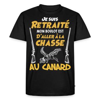 Retraité Et Chasseur De Canard Humour Chasse - T-shirt Premium bio Homme - noir - Devant - Nico (187cm)