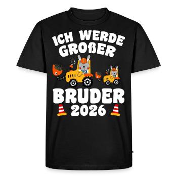 Je vais être un grand frère en 2026 - T-shirt Premium bio Homme - noir - Devant - Nico (187cm)