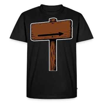 Panneau en bois Panneau indicateur flèche directionnelle - T-shirt Premium bio Homme - noir - Devant - Nico (187cm)