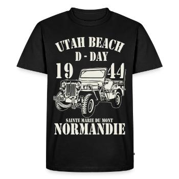 Utah Beach D-Day 1944 Normandie - T-shirt Premium bio Homme - noir - Devant - Nico (187cm)
