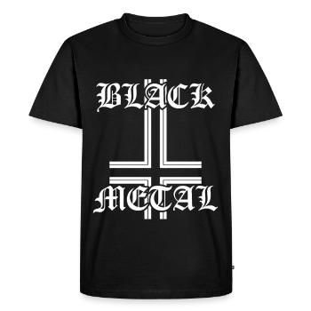 Sorcier pentagramme antichrist en métal noir - T-shirt Premium bio Homme - noir - Devant - Nico (187cm)