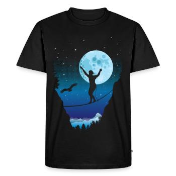Moonlight slackline - Men's Premium Organic T-Shirt - black - Front - Nico (187cm)