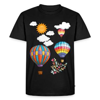 Montgolfière - T-shirt Premium bio Homme - noir - Devant - Nico (187cm)