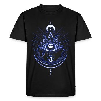 Troisième œil Chakra Symbole Troisième Œil - T-shirt Premium bio Homme - noir - Devant - Nico (187cm)
