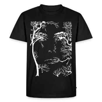 Visage de la forêt (blanc) - T-shirt Premium bio Homme - noir - Devant - Nico (187cm)
