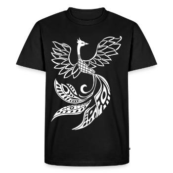 Oiseau phénix blanc - T-shirt Premium bio Homme - noir - Devant - Nico (187cm)