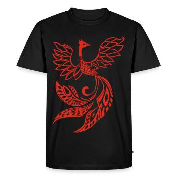 Oiseau phénix rouge - T-shirt Premium bio Homme - noir - Devant - Nico (187cm)