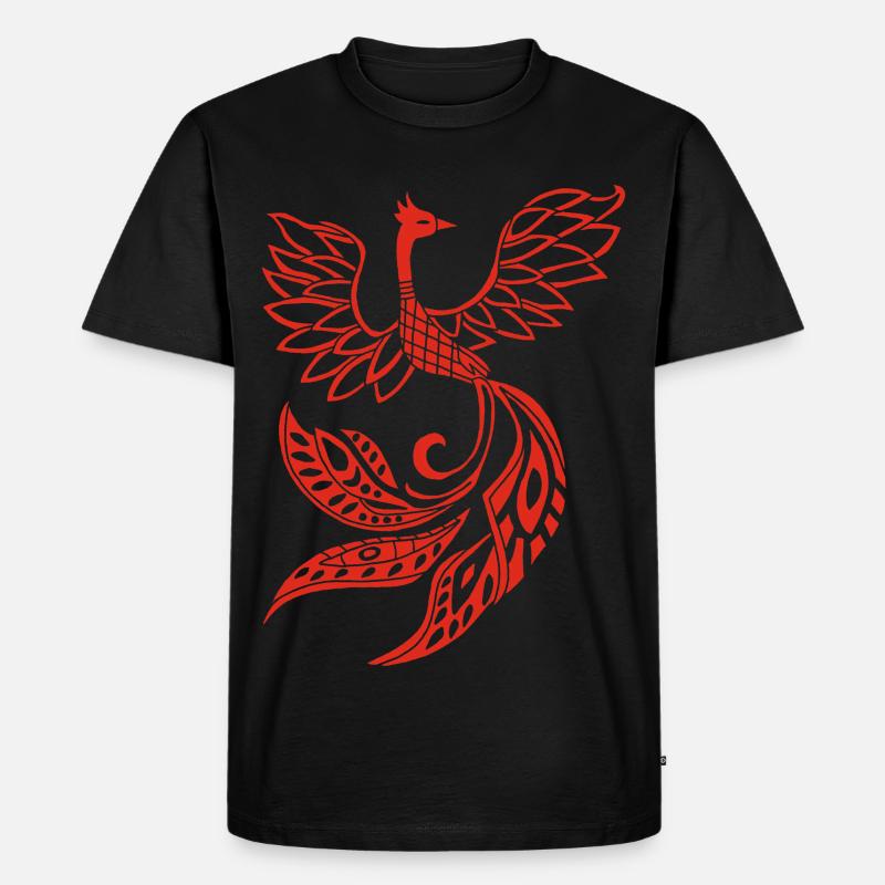 Roter Phönixvogel - Männer Premium Bio T-Shirt - Schwarz