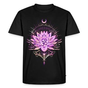 Lotus Lotus Fleur Om Symbole - T-shirt Premium bio Homme - noir - Devant - Nico (187cm)