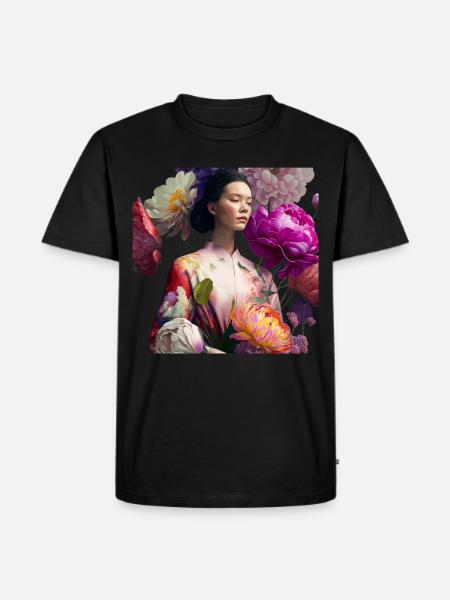 Geisha in Kimono Gift - Men's Premium Organic T-Shirt - black