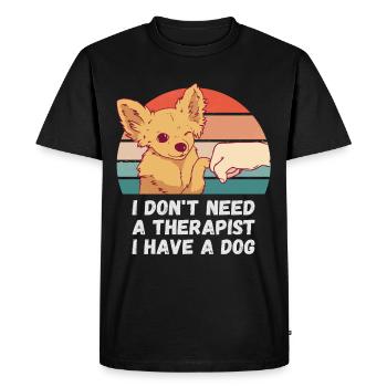 I don't need a therapist, I have a dog - Men's Premium Organic T-Shirt - black - Front - Nico (187cm)