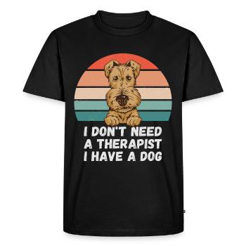 I don't need a therapist, I have a dog - Men's Premium Organic T-Shirt - black - Front - Nico (187cm)