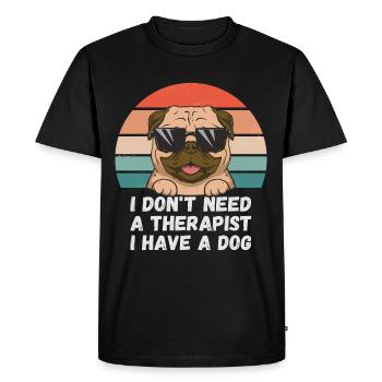 I don't need a therapist, I have a dog - Men's Premium Organic T-Shirt - black - Front - Nico (187cm)